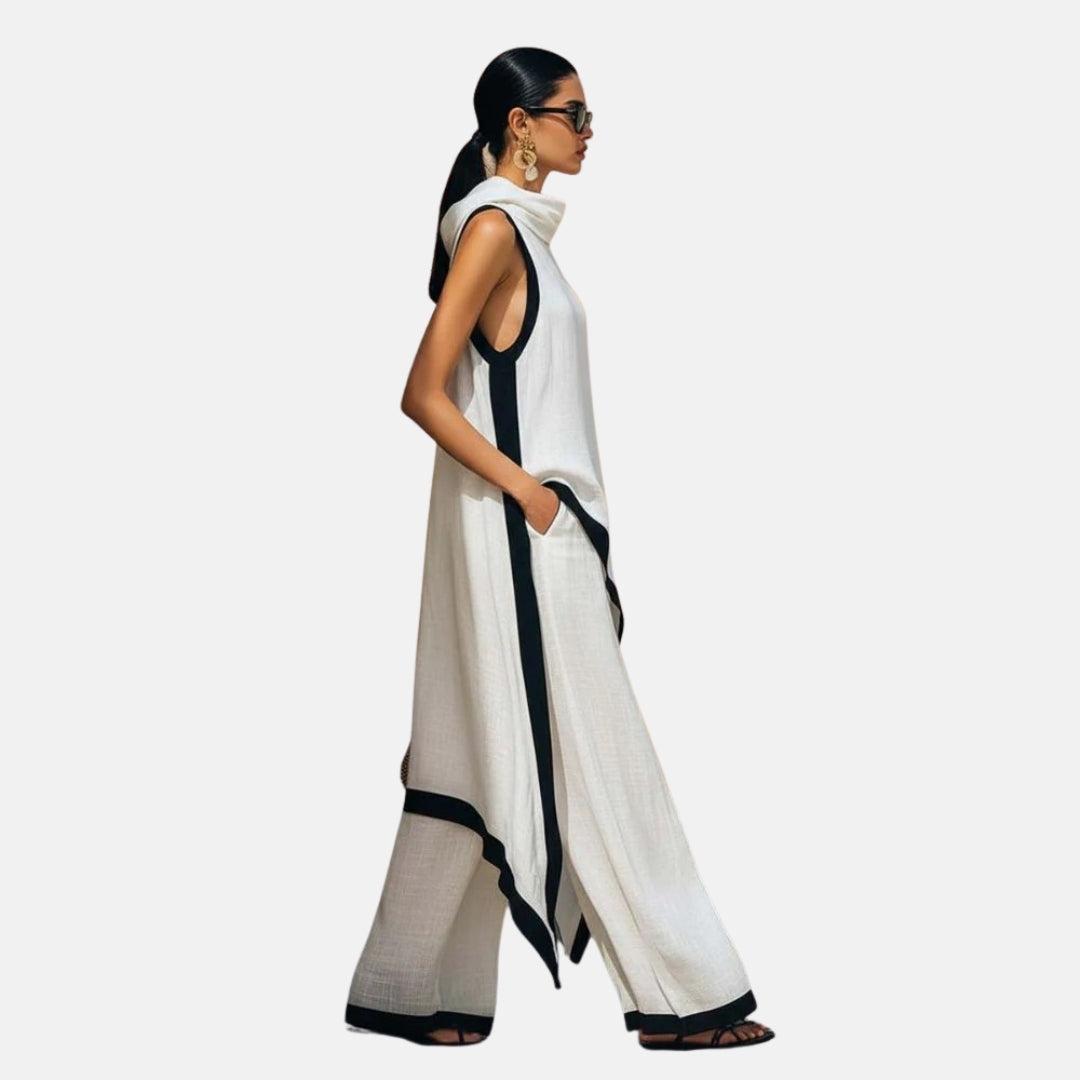 Léonie | Ensemble composé d'une tunique longue et d'un pantalon ample
