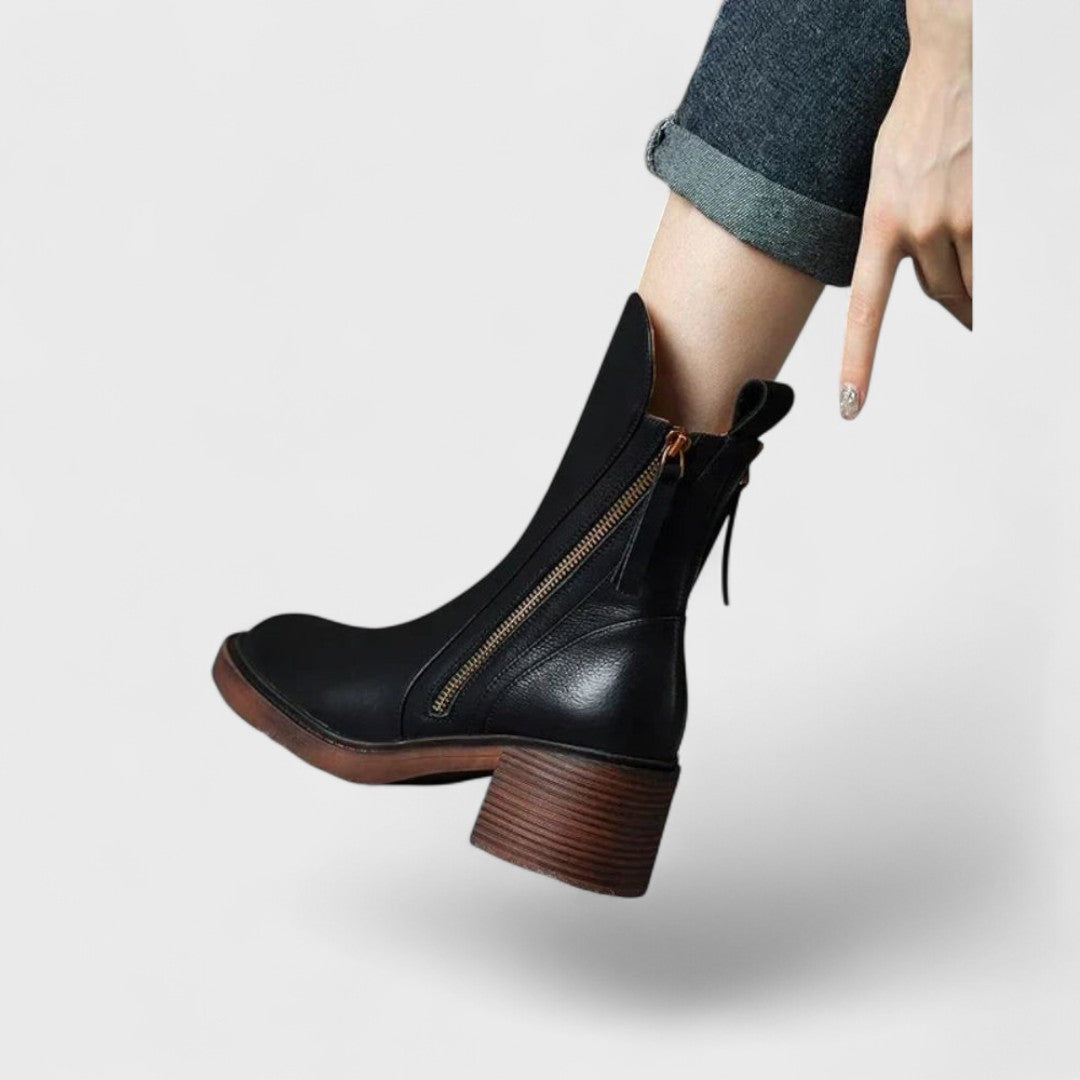 Bottines en Cuir avec Intérieur en Fourrure – Élégantes et Confortables