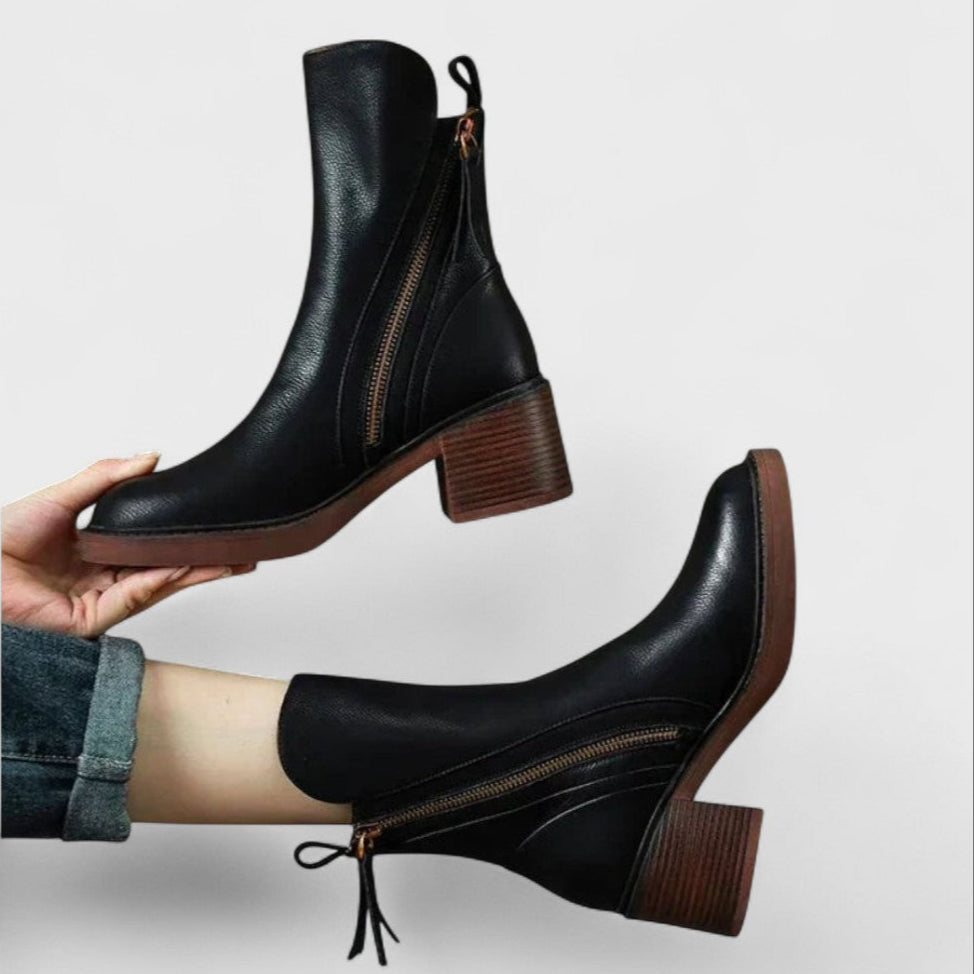 Bottines en Cuir avec Intérieur en Fourrure – Élégantes et Confortables