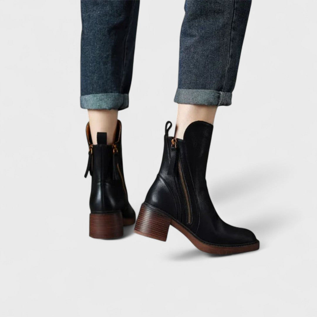 Bottines en Cuir avec Intérieur en Fourrure – Élégantes et Confortables
