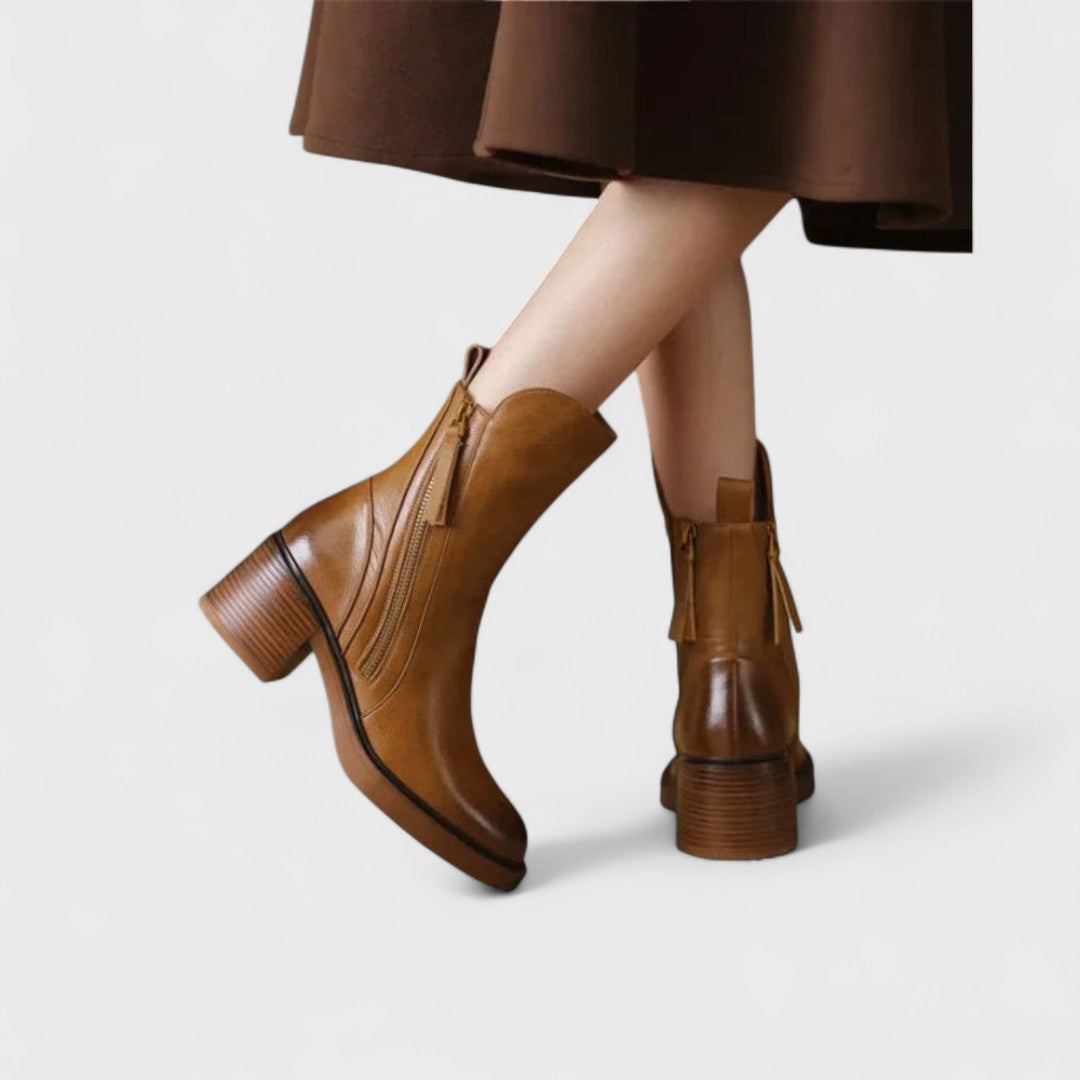 Bottines en Cuir avec Intérieur en Fourrure – Élégantes et Confortables