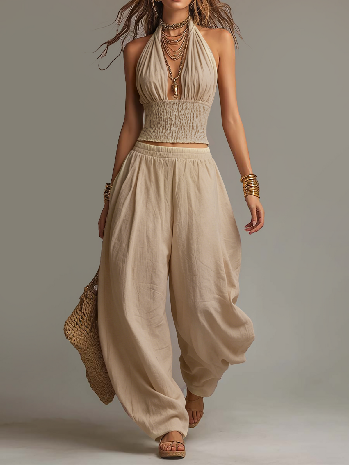 SANDRA · Ensemble deux pièces style harem bohème