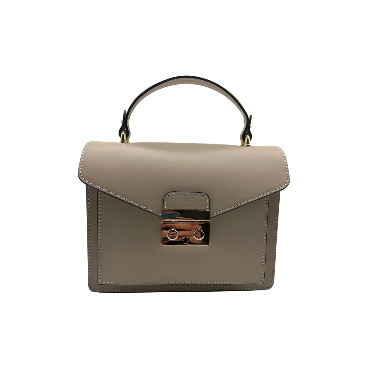 SAC PORTE MAIN CUIR VACHETTE LISSE DELIA BEIGE
