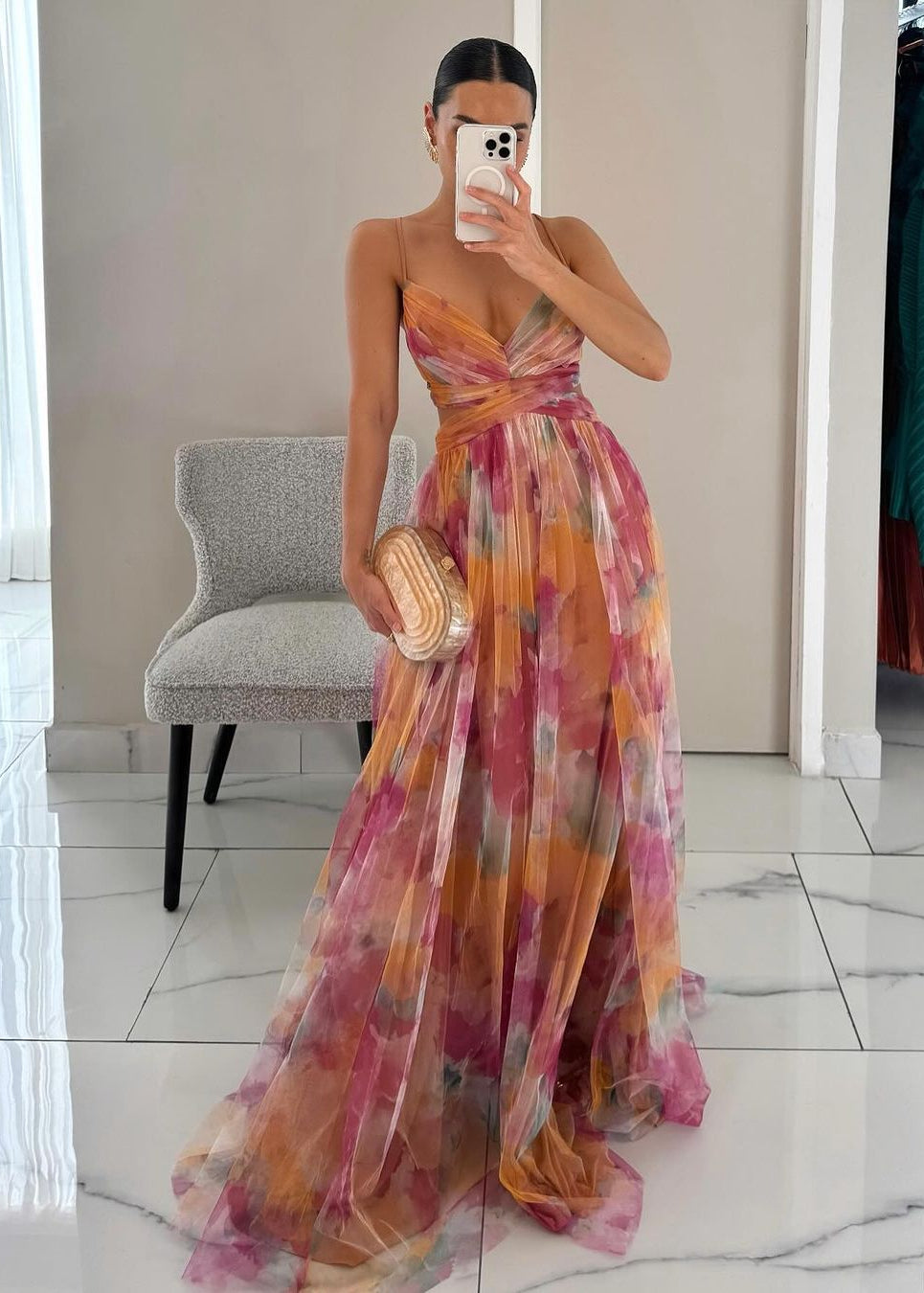 La Scintilla | Robe longue élégante à imprimé floral