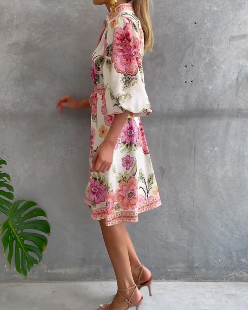 Vestido Chiara | Elegancia Natural y Estampado de Temporada