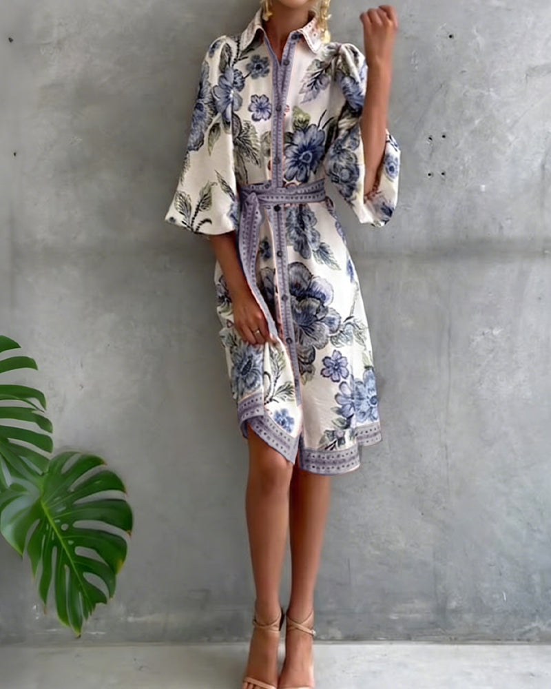 Vestido Chiara | Elegancia Natural y Estampado de Temporada