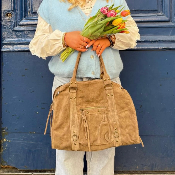 SAC CUIR SUÈDE CAPUCINE L