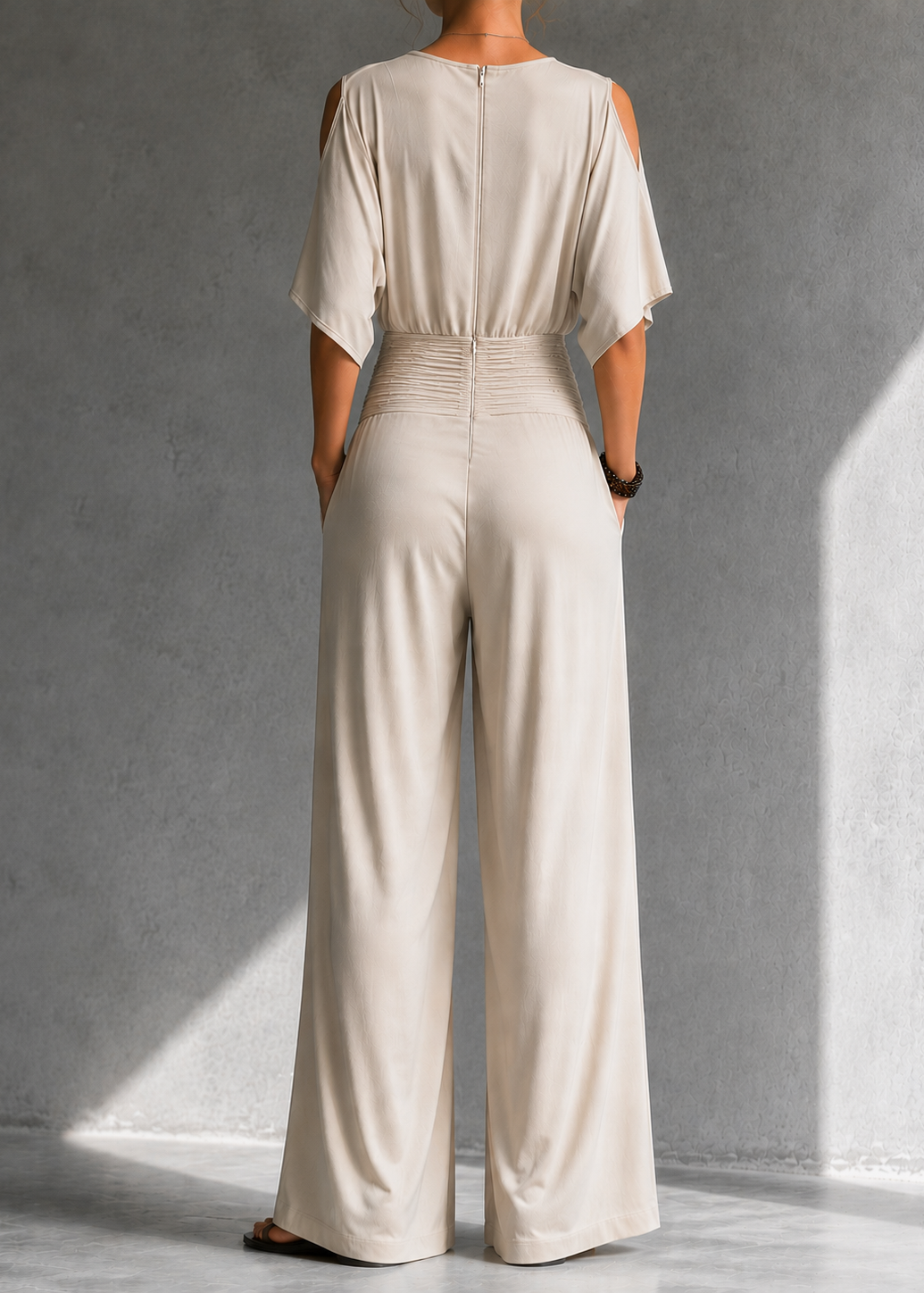 Alía | Conjunto elegante con efecto cruzado y pantalón ancho