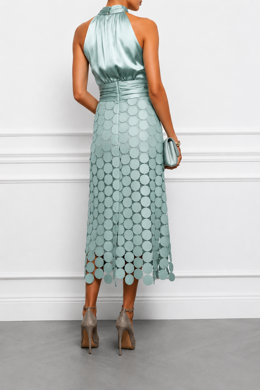 IRENE | ROBE MIDI SOPHISTIQUÉE AVEC HAUT EN SATIN