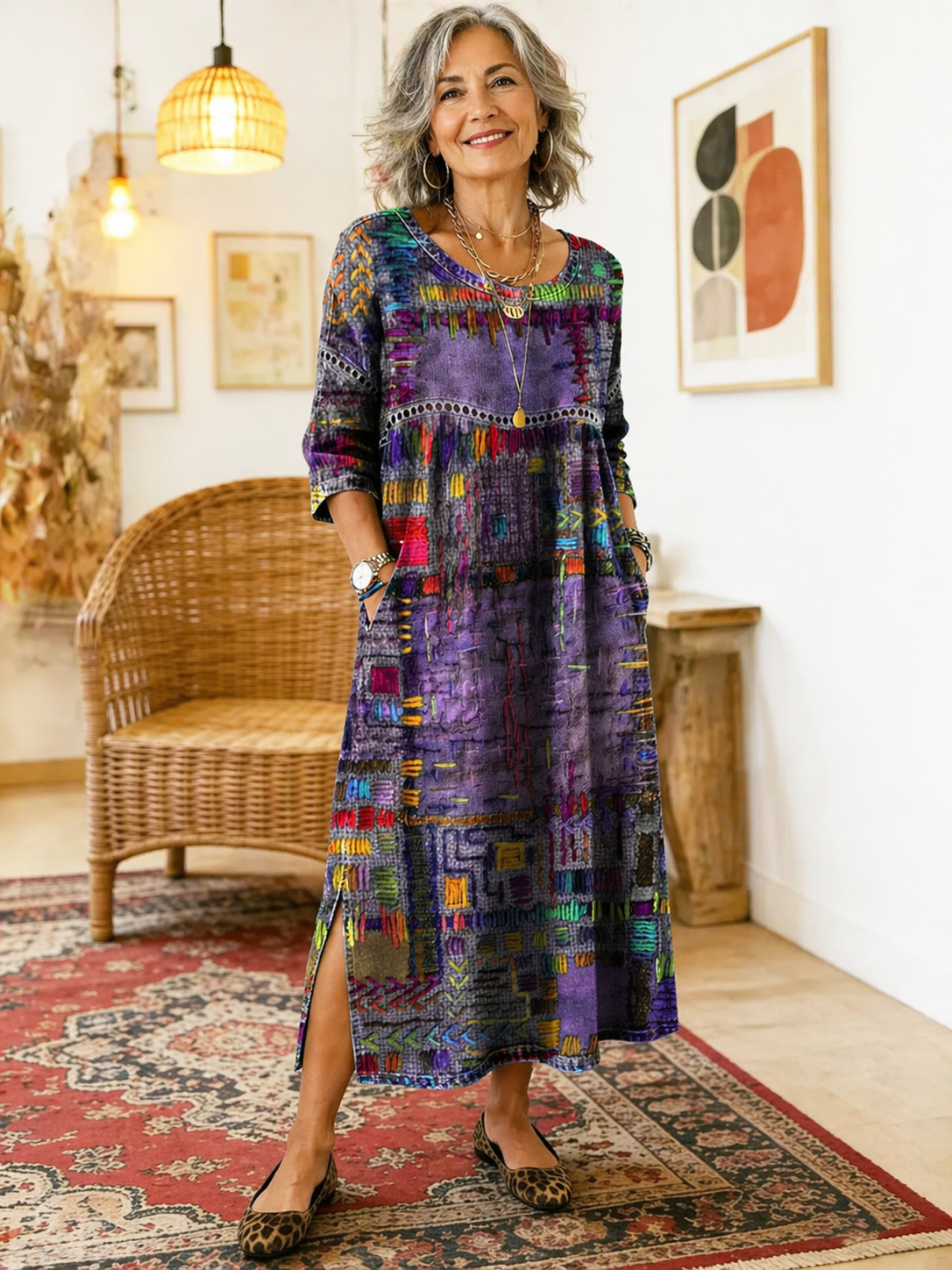 MANUELA | VESTIDO CON ESTAMPADO ÉTNICO