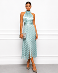 IRENE | ROBE MIDI SOPHISTIQUÉE AVEC HAUT EN SATIN