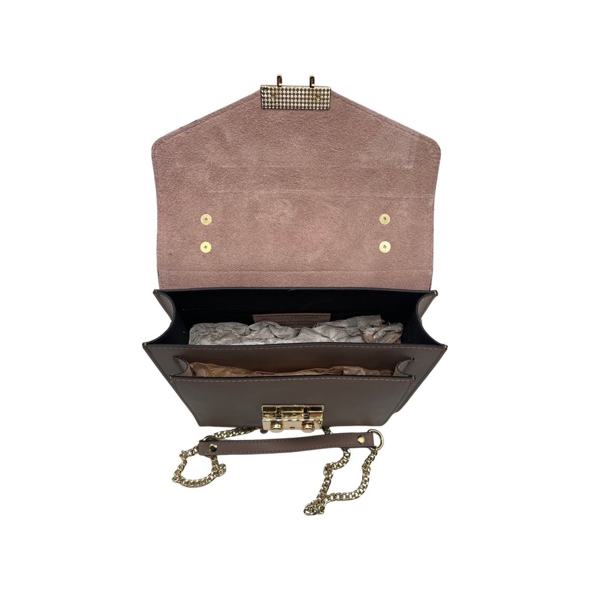 SAC PORTE MAIN CUIR LISSE DELIA VIEUX ROSE
