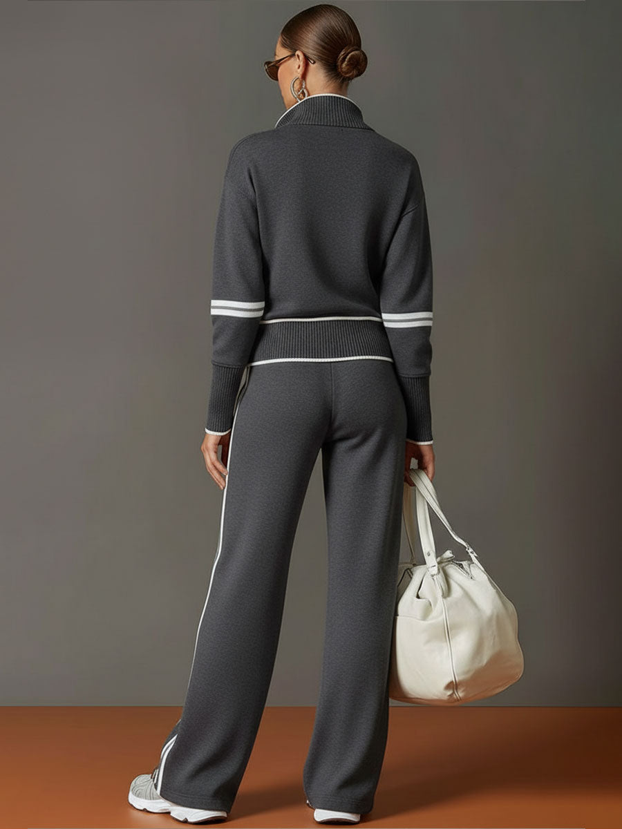 Teresa : Ensemble Femme Deux Pièces avec Sweat à Capuche Semi-Zip