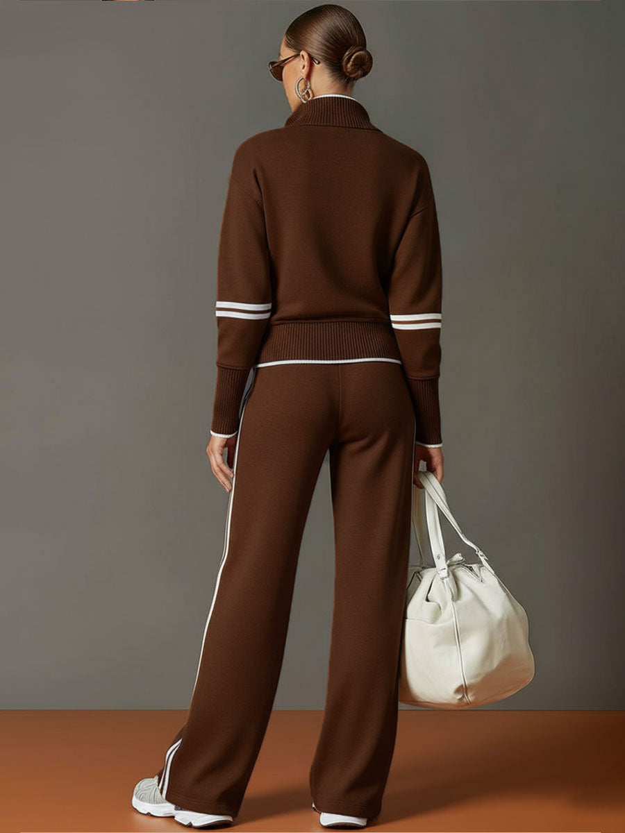 Teresa : Ensemble Femme Deux Pièces avec Sweat à Capuche Semi-Zip