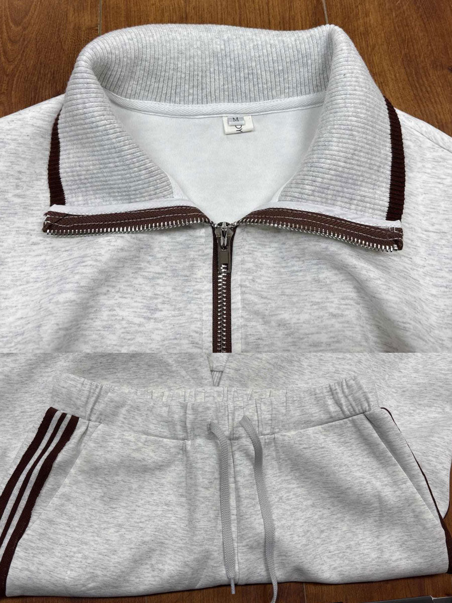 Teresa : Ensemble Femme Deux Pièces avec Sweat à Capuche Semi-Zip
