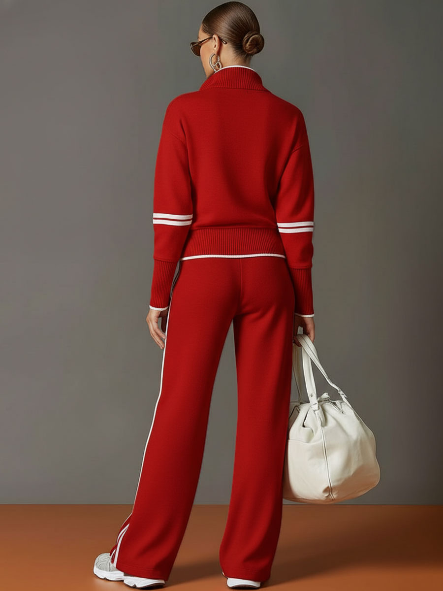 Teresa : Ensemble Femme Deux Pièces avec Sweat à Capuche Semi-Zip