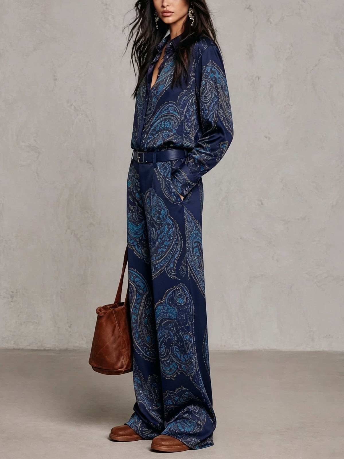 Valentina™ | Ensemble pantalon ample et motif cachemire