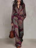 Valentina™ | Ensemble pantalon ample et motif cachemire