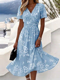 Asti | Robe de plage à imprimé floral et manches courtes