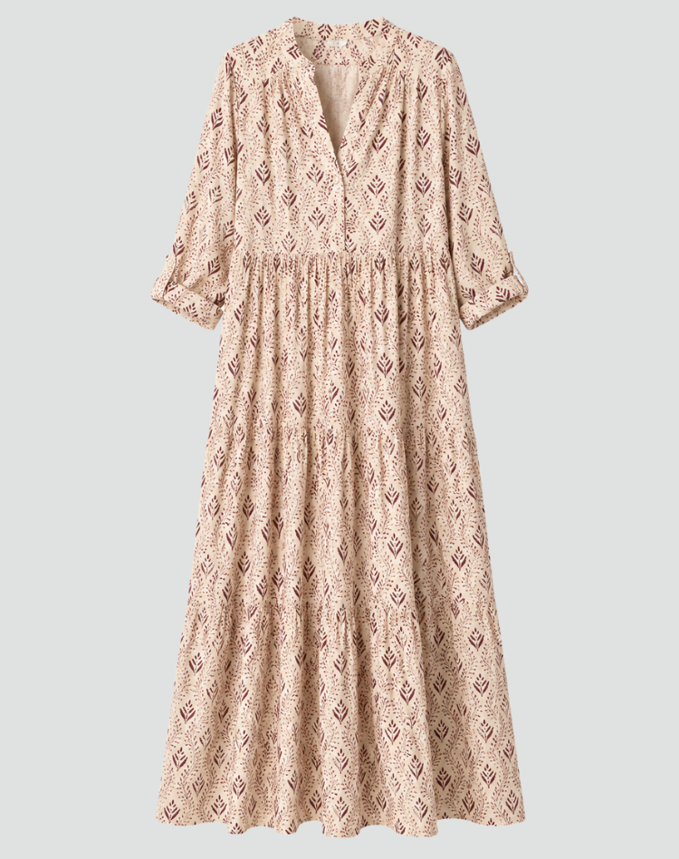 Maria | Robe longue d'été à imprimé style vintage