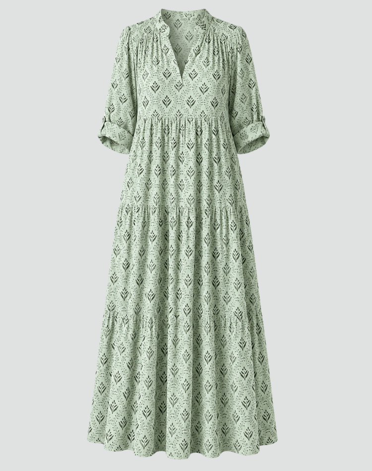 Maria | Robe longue d'été à imprimé style vintage