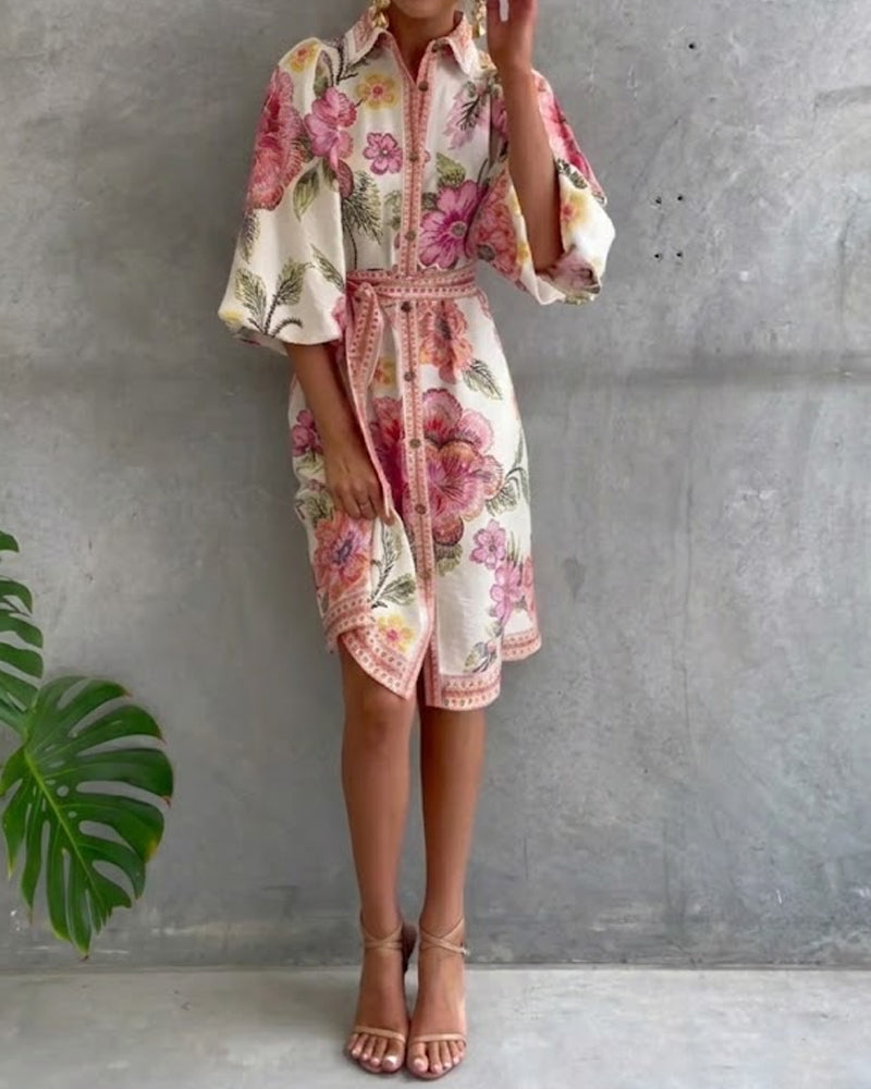 Vestido Chiara | Elegancia Natural y Estampado de Temporada