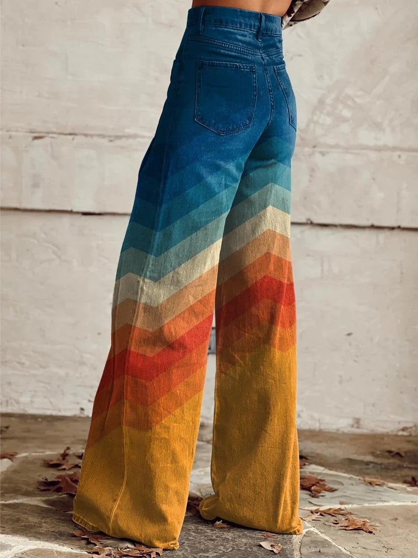 Léna - Pantalons amples à fleurs