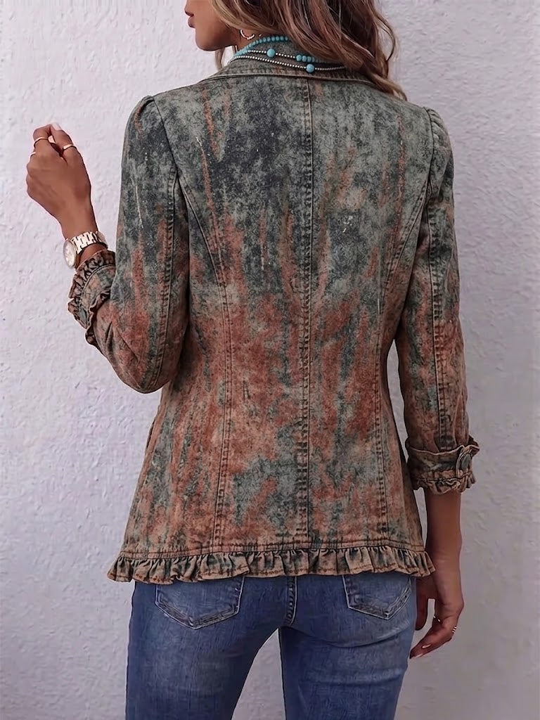 Flavie | Veste vintage texturée dégradée à volants