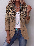 Donatienne | Veste léopard vintage dégradé camel à volants