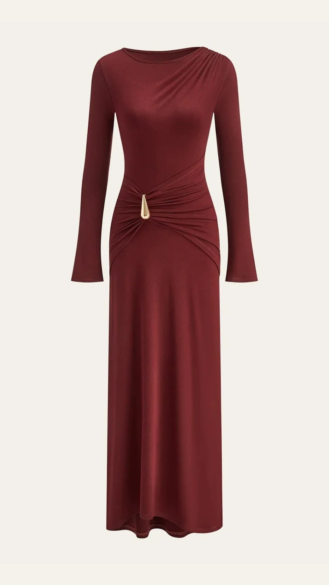 Renee | Robe longue intemporelle à manches longues
