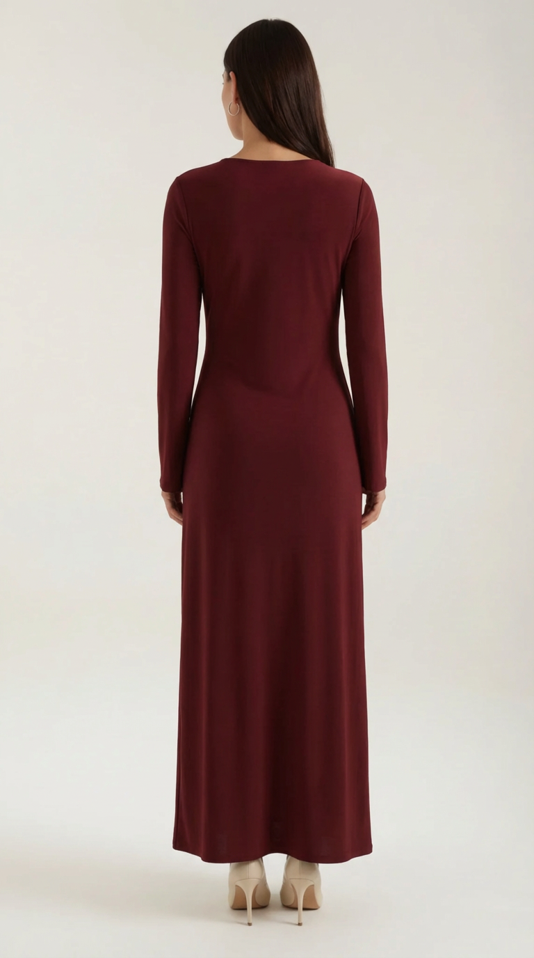 Renee | Robe longue intemporelle à manches longues