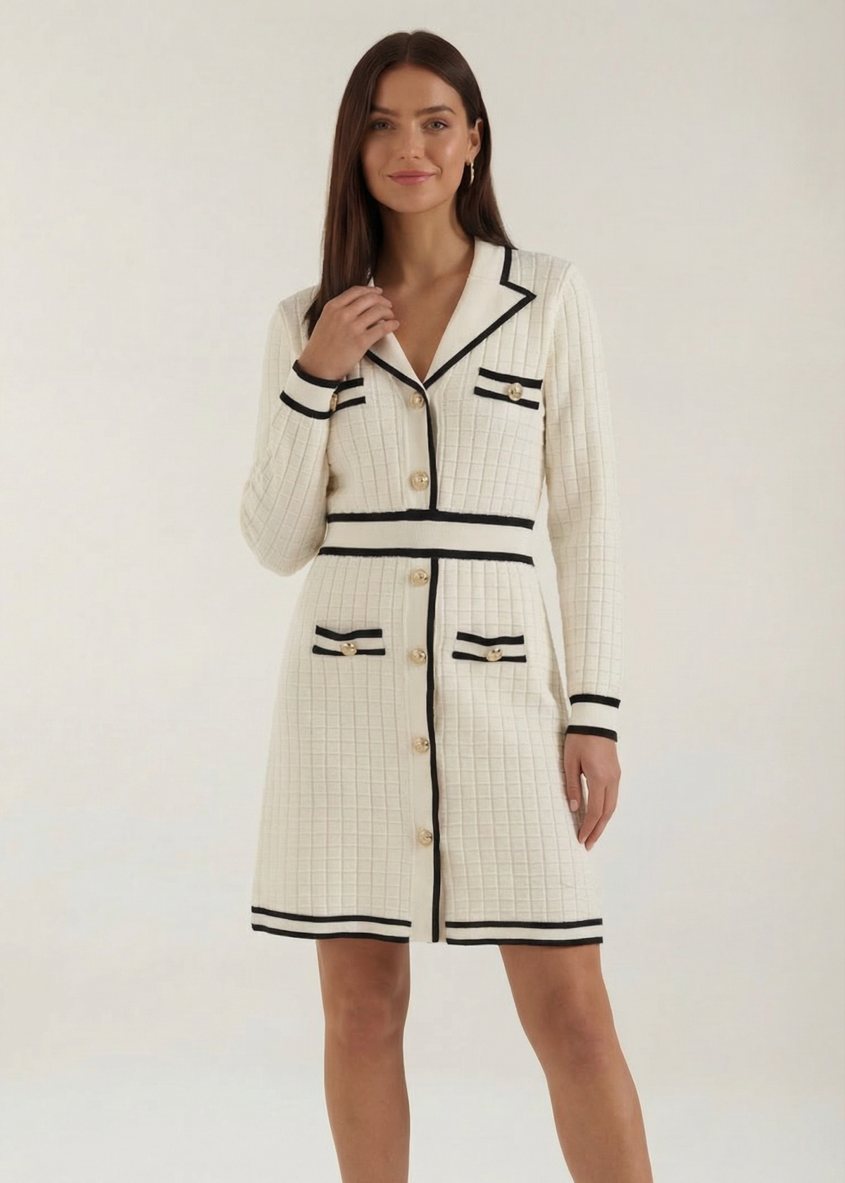 Tracy | Mini-robe à liserés contrastés et coupe moderne