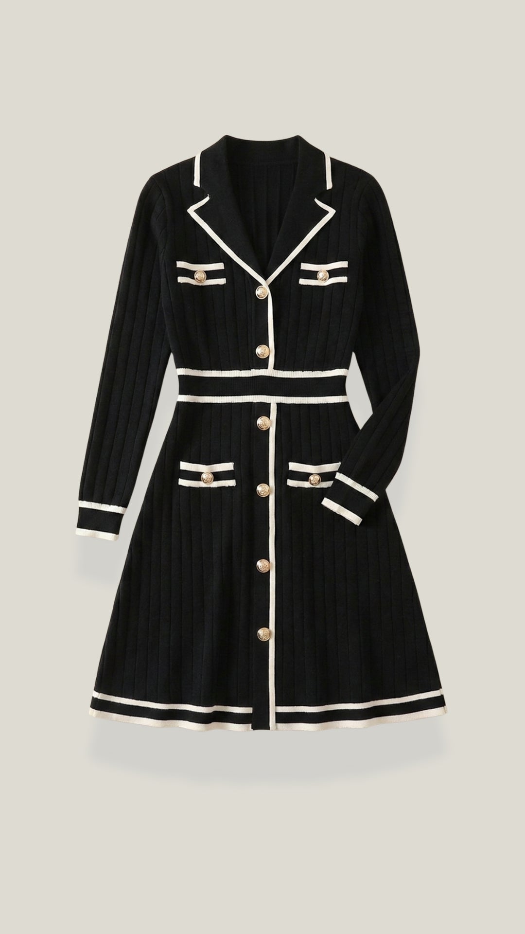 Tracy | Mini-robe à liserés contrastés et coupe moderne