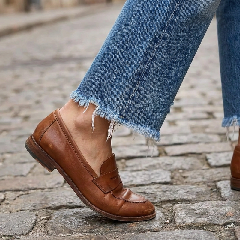 Lola · Jean court droit rétro pour femme