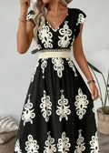 Candela - Robe longue baroque à col en V