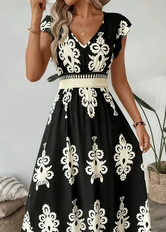 Candela - Robe longue baroque à col en V